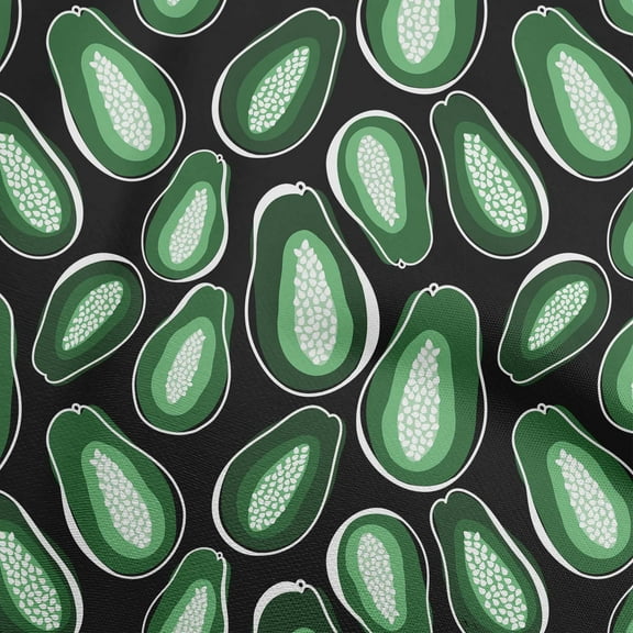 oneOone Polyester Spandex Dark Green Fabric Papaya Craft Projects Decor Fabric Printed By The Yard 56 Inch Wide