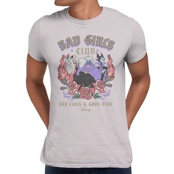 Disney Villains Ursula Maleficent Bad Girls Club Vintage Men's T Shirt (Ice Grey, S-XXXL)