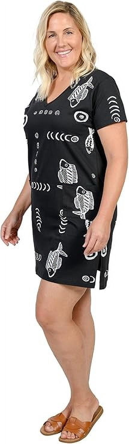 INGEAR Women's Beach Swimsuit Cover Up, Short Cotton Shift Dress with  Pockets, Black ,M - Walmart.com