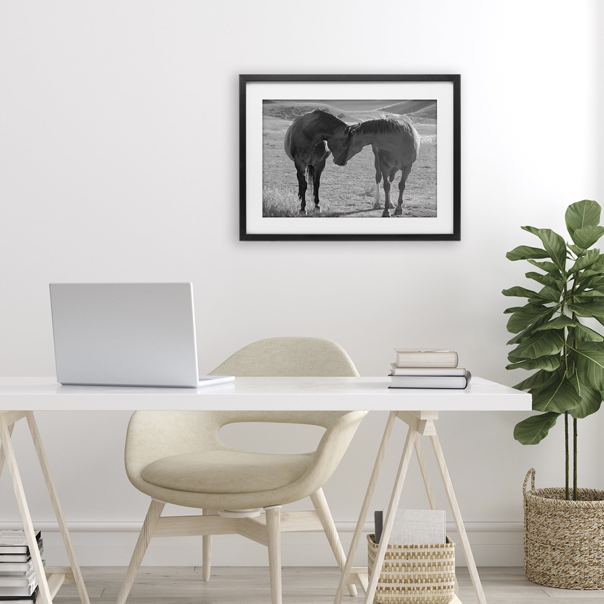 Stupell Industries Sweet Nothings Bond Between Horses Black Framed Print Under Glass, design by Steve Toole