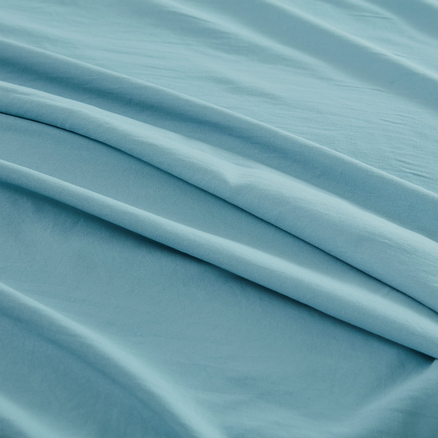 JML 2 Piece Duvet Cover Set, Soft Washed Brushed Microfiber Bedding Set Twin, Solid Blue