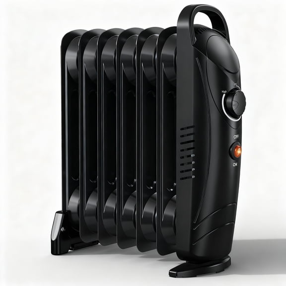 Airo Comfort Portable 700W Oil-Filled Radiant Space Heater – Personal Heater with Energy Saving in Black