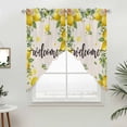 thumbnail image 2 of Swag Valance Curtains for Windows, Lemon Farmhouse Light Filtering Kitchen Curtains with Rod Pocket, Summer Fruit Botanical Beige Burlap Window Treatment Valances for Living Room, 28x36 - 2 PCS, 2 of 9