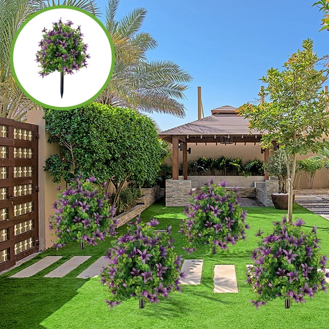 Planta Artificial de Eucalipto con Estaca para El Suelo - 55 Cm de Follaje Artificial Realista para Decoración de Jardín, Patio y Balcón - Varias Opciones