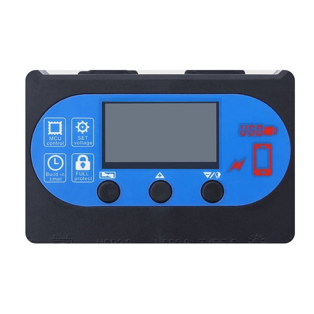 Controlador solar 10A Regulador de voltaje solar Cargador de batería PWM Pantalla LCD Controladores de carga solar USB duales