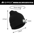 thumbnail image 2 of Unisex Beanie Hat with LED Light-AYAMAYA Acrylic Cap with USB Rechargeable Headlamp for Outdoor Hunting Camping Knitted Winter Warm Hats with Adjustable Brightness Bright Head Lamps for Men(Black), 2 of 7