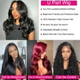 thumbnail image 4 of Peluca de cabello humano en U Part BYYASAA Body Wave, 45 cm, 180% de densidad, 4 of 7