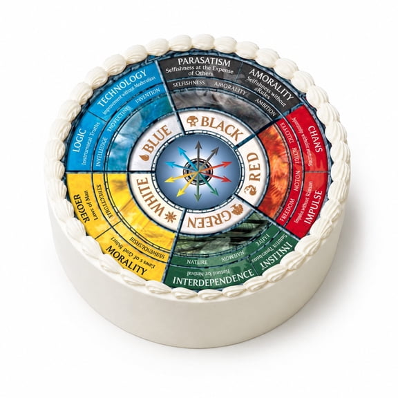 6" Pre-Cut Round Magic the Gathering Edible Image Cake Topper, by TNCT. (1 Count)