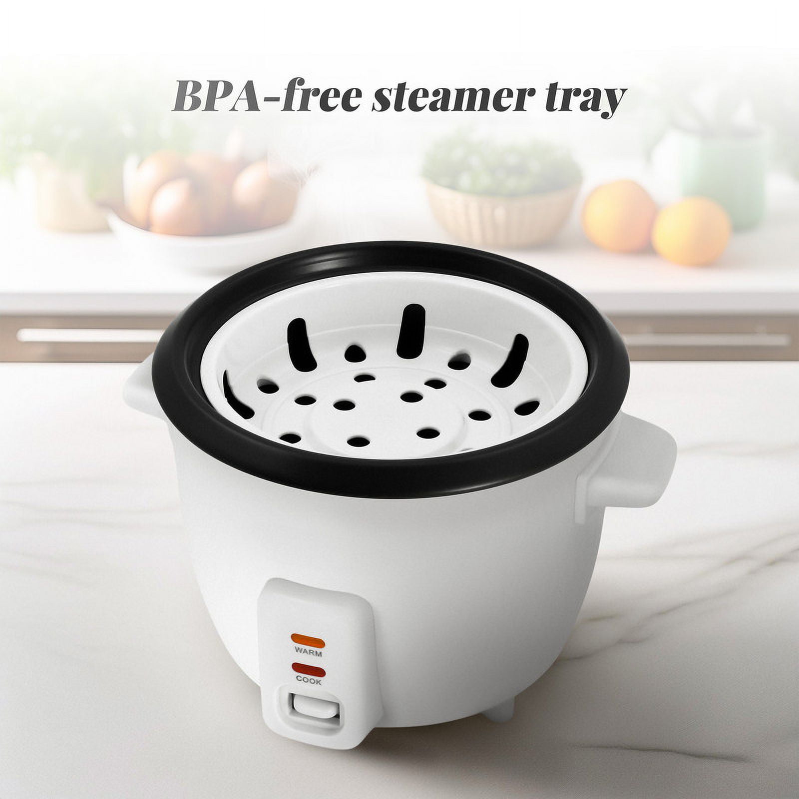 Elite Cuisine ERC500 6 Cup Non-Stick Rice Cooker with Steam Tray