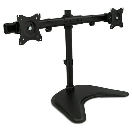 Mount-It! Dual Monitor Freestanding Desk Stand - For Two VESA Compatible 20, 23, 24, 27 Inch Screen