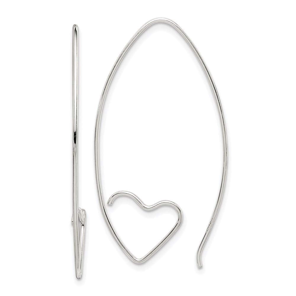 Sterling Silver Heart Threaded Stud Earrings