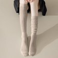 thumbnail image 4 of Yuanlong Womens Stockings Solid Ruched Slouchy Knit Stretchk Mid-Calf Socks Comfort Casual Daily Home Lady Slouch Socks, 4 of 6