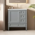 thumbnail image 3 of Harper & Bright Designs 30" Bathroom Vanity Sink Combo, Bathroom Storage Cabinet with Drawers, Single Sink Bathroom Vanity, Grey, 3 of 13