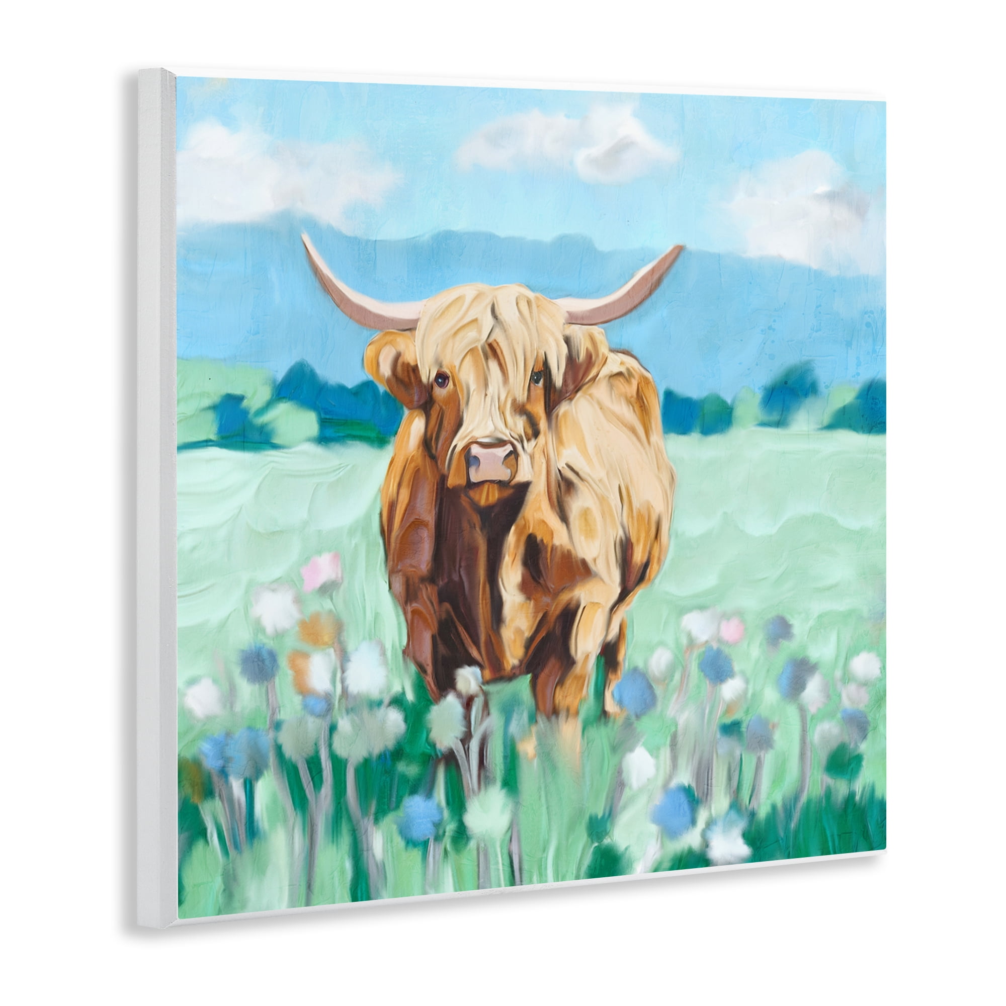 Stupell Industries Blue Sky Highland Wall Plaque Art, design by Kim Allen