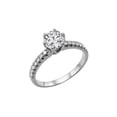 thumbnail image 2 of 1.00 CT Diamond Engagement Ring in 14K White Gold (I-J color,SI1-SI2 clarity) Solitaire w Accents 6 prongs Round, 2 of 4