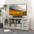 thumbnail image 4 of Gymax 63'' Media Console Table w/ 3 Drawers 2 Glass Shelves Cable Holes for Living Room, 4 of 10