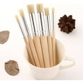 thumbnail image 3 of Paint Brushes Wooden Stencil Paint Brushes Set Round Tip Bristle Hair Paintbrush Easy to Clean Art Supplies Children Adults Acrylic Oil Watercolor Drawing Painting DIY Crafts, 3 of 5
