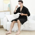 thumbnail image 6 of Robes for Men, PUTUO Mens Robe, Lightweight Soft Spa Nightgowns Pajamas for Men with Pockets, Black, 6 of 7