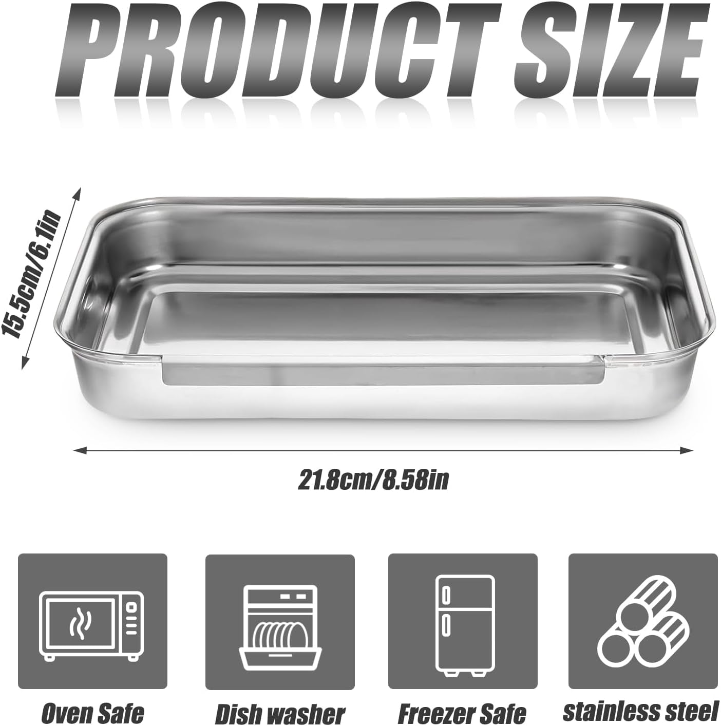 COSANO Rust-Resistant Rectangle Baking Sheet Set of 3, Stainless Steel Cookie Sheet, Stackable Breading Trays Set,  3 pack Cookie Tray Pans Set for Oven,Mirror Finish