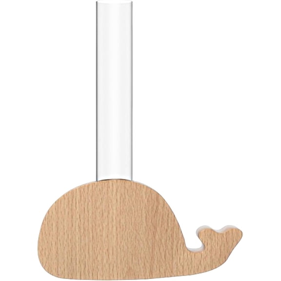 Wooden Refrigerator Magnet Vase, Magnetic Test Tube Flower Vases, 12cm for Kitchen Office Decor
