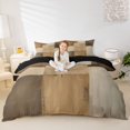 thumbnail image 2 of Homewish Vintage Checkered Duvet Cover Queen,Aesthetic Geometric Queen Bedding,Brown,Black Reversible,3-Piece,1 Duvet Cover and 2 Pillowcases, 2 of 6