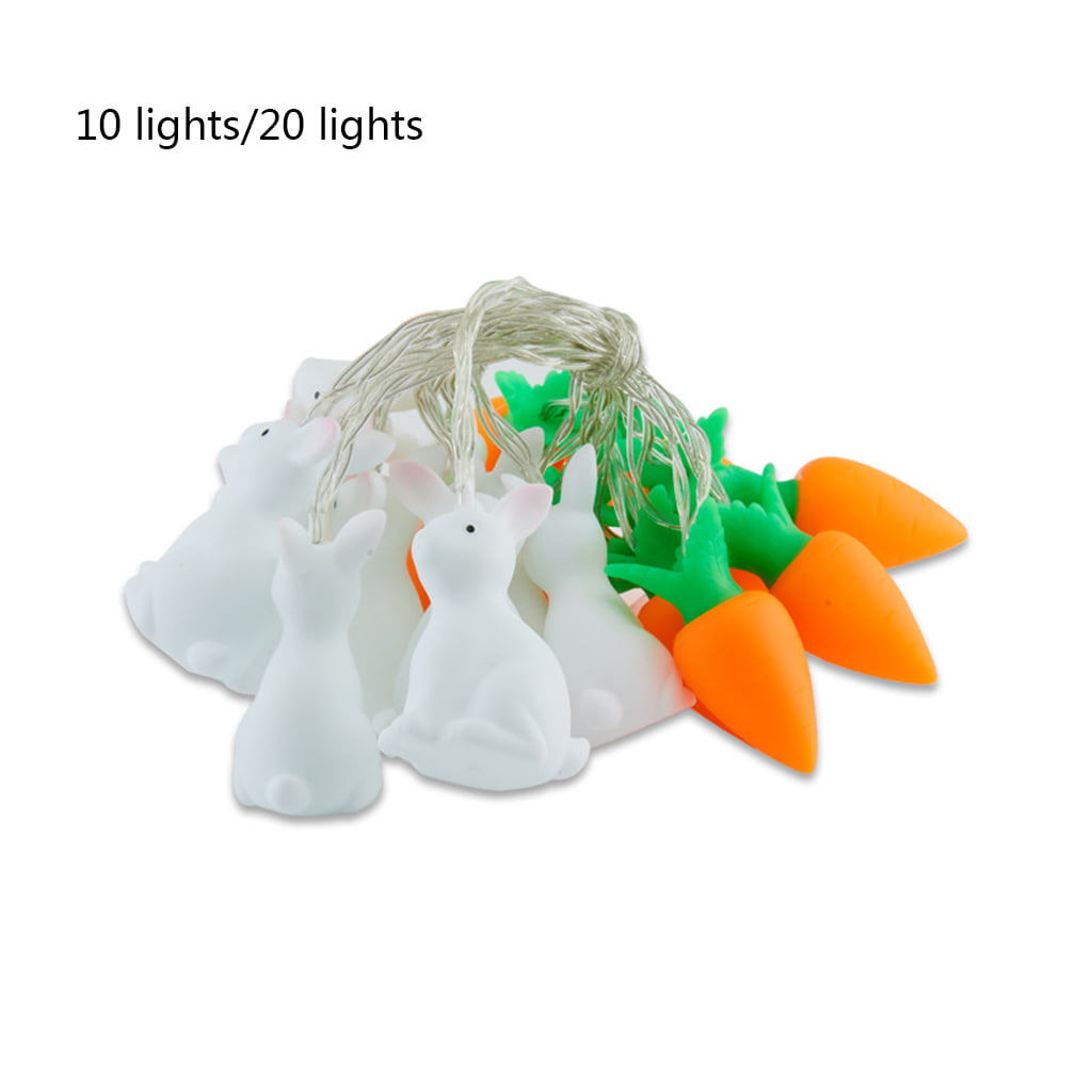 2 Sets Of LED Carrot String Lights For Easter Or Spring 