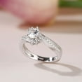 thumbnail image 4 of Oryn Jewelry 14K White Gold Plated Anniversary Ring - 1.5 Ct Round Cut Brilliant Moissanite for Women - Eternity Bypass Moissanite Rings for Women - Valentine Jewelry Gift for Her, 4 of 4