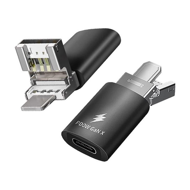 Ruifaya Adaptador USB-C a OTG genérico de 30 W para transferencia de datos de carga rápida para iPhone Cable G9E3 Cable convertidor para computadoras portátiles