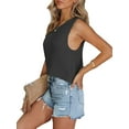 thumbnail image 2 of Liacowi Women Sleeveless Tank Vest Crew Neck Hollow Out Knit Cami Top Summer Vest Top Clubwear, 2 of 7