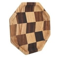 thumbnail image 4 of Grid Pattern Wood Plate Fruit Dishes Holder Tea Tray Dessert Dinner Bread Serving Tray20x20cm, 4 of 7