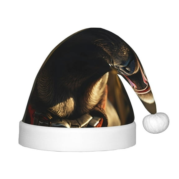 Fuzoiu Pug Wearing Sunglasses Flowers Print Santa Hat Christmas Hat for kids,Santa Hats with Pompom, Unisex Xmas Holiday Hat for Christmas New Year Festive Party Supplies