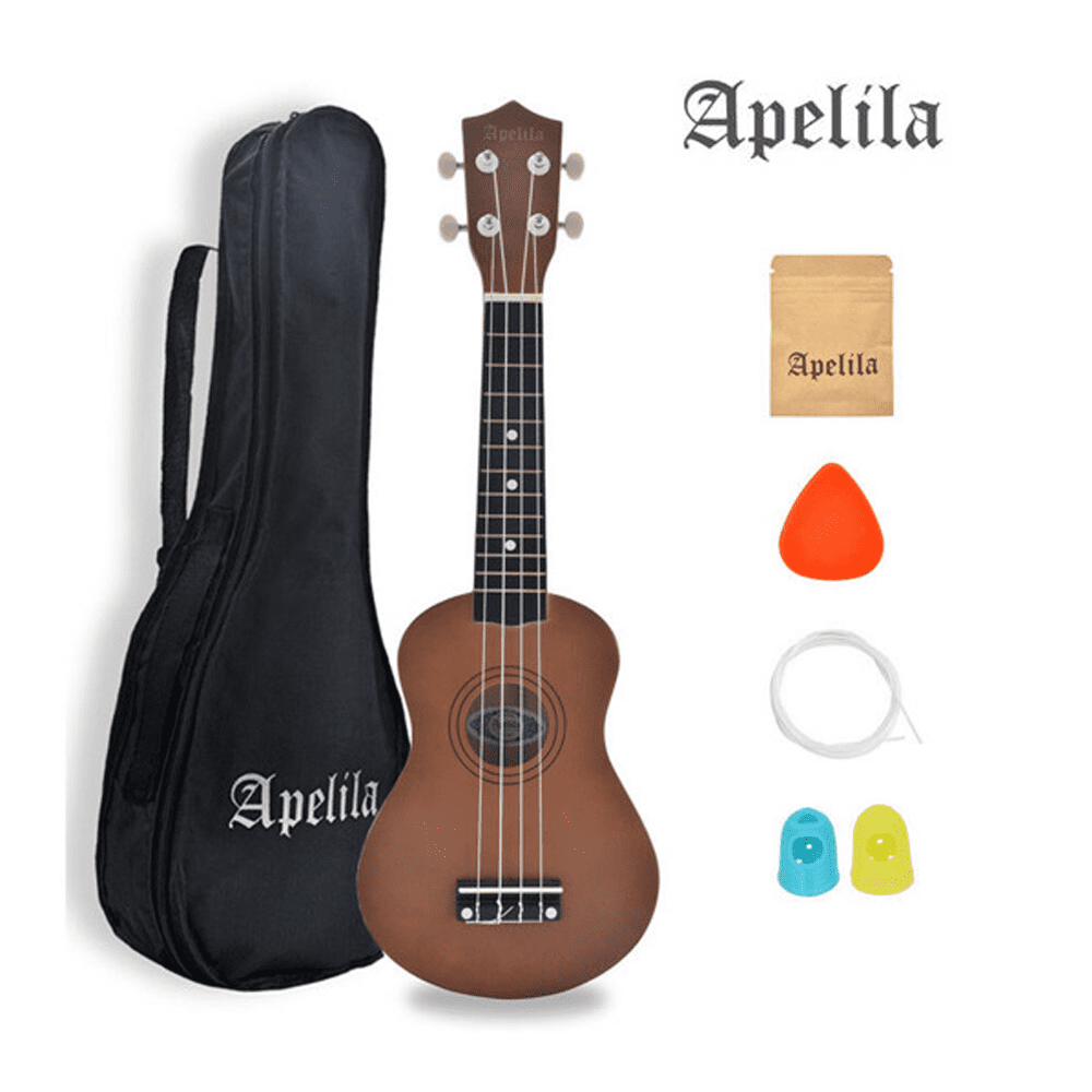 Light Pink Apelila 21 Inch Soprano Ukulele Acoustic Mini For Kid and Children Toy With Bag Picks Strings 