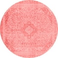 thumbnail image 1 of Ahgly Company Indoor Round Abstract Red Modern Area Rugs, 8' Round, 1 of 4