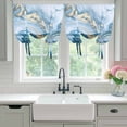 thumbnail image 4 of Blue Gold Marble Tie Up Curtains for Windows, Adjustable Balloon Window Shades, Vintage Abstract Geometric Gradient Kitchen Window Treatments Adjustable Roll Up Curtain for Basement/Nursery 52"x45", 4 of 8