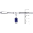 thumbnail image 2 of Everly Women's 1 3/4ct TGW Created Blue and White Sapphire Sterling Silver Oval Link Bracelet Set, 2 of 8