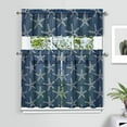 thumbnail image 2 of Kitchen Curtains 36 Inch Short - 3 Panel Set, Nautical Starfish Beach Seashell Mermaid Theme, Rod Pocket Window Curtain for Tropical Farmhouse, Easy Wash, 2 of 6