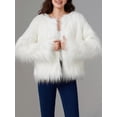 thumbnail image 4 of FOCUSNORM Women Faux Fur Coat Solid Color Open Front Long Sleeve Plus Size Jacket Warm Winter Outwear, 4 of 9