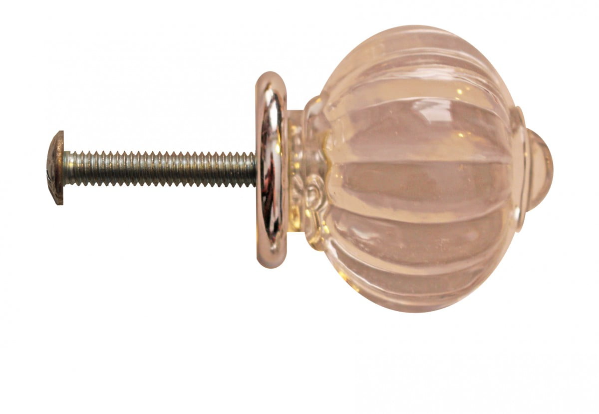 6 Pcs Cabinet Knobs, Acrylic 1 1/2" Dia W/ Chrome Back Door Pull Handle Comes w/Screws | Renovators Supply