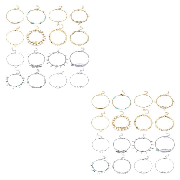Tobilleras de Mujer Minnieouse Cadenas de Pie Joyas para Decoración de Vestidos Tipo 4 NO4