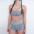 thumbnail image 2 of Short Lounge Set Button Rib Spaghetti Strap Slim Fit sin mangas Mujer Short Lounge Kit para mujeres Gris S, 2 of 6