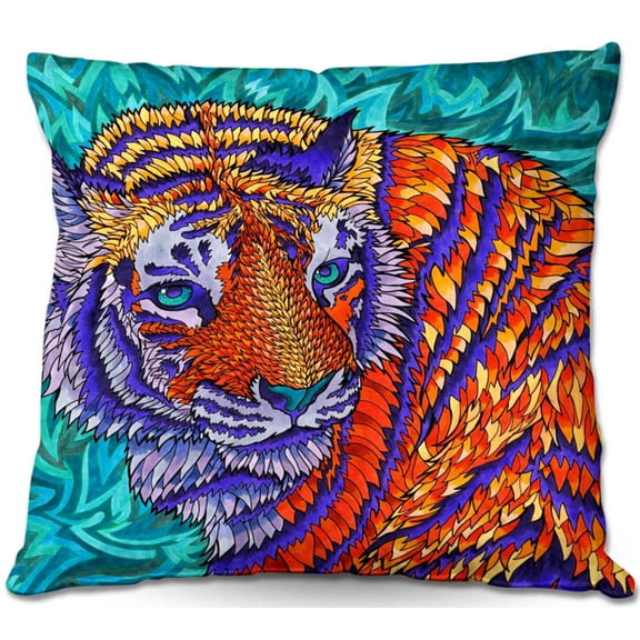 DiaNoche Designs Throw Pillows from Artist Rachel Brown - Telenergetic Tiger