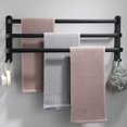 thumbnail image 1 of Toallero de aluminio montado en la pared, 3 niveles con ganchos, toallero negro impermeable de 30cm para baño, cocina y baño JAMW Sencillez, 1 of 5