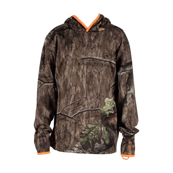 Mossy Oak Youth Long Sleeve Camouflage Hunting Pullover Hoodie, Mossy Oak Country Roots, L
