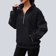 thumbnail image 6 of SUNBS Womens Sweatshirts Quarter Zip Oversized Mock Neck Pullover Half Zip Pockets Pullover Fleece Jacket Fall Clothes Cozy Clothes, 6 of 7