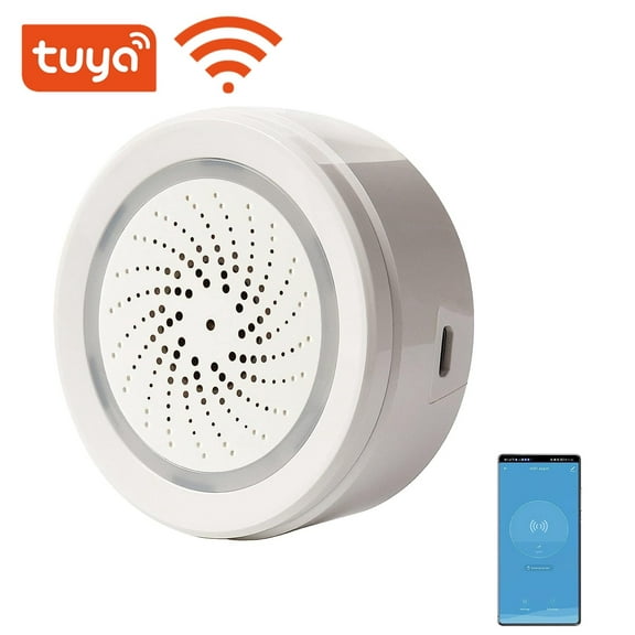 Smart Wi-Fi Siren Alarm: Wireless Alarm for Home Security, Burglar Alarm with Sound and Light Alarm,App Control, No Hub Required