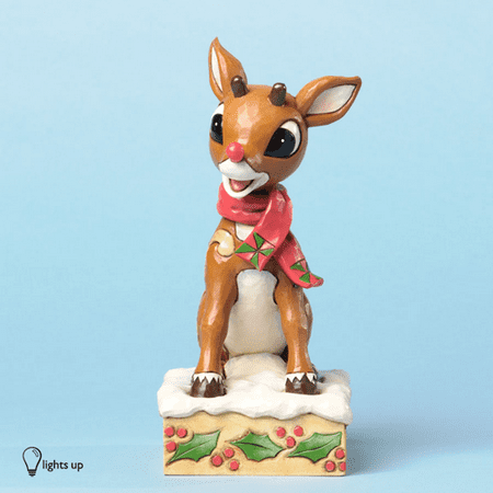 Jim Shore Donald Duck - Jim Shore Rudolph Red Nose Reindeer With Blinking Nose 2013
