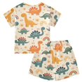 thumbnail image 5 of joogoo Cute Dinosaurs Pattern Pajama Sets Short Sleeve Cotton 2-Piece Sleepwear 10Y, 5 of 7