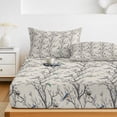 thumbnail image 6 of Twin XL Size Fitted Sheet Set - Natural Trees 2 Piece Bedding Sets 16" Deep Pocket Fitted Sheet with 1 Pillowcases, Colored Birds on Branches Retro Rustic Brushed Microfiber Hotel Luxury Bed Sheets, 6 of 9