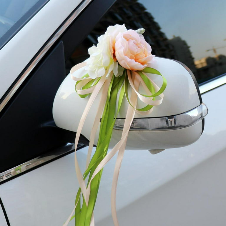 Wedding Car Flower Decoration, Artificial Rose Flowers Ribbon