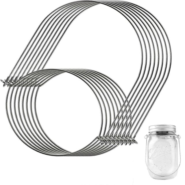 8 Pcs Mason Jar Wire Hangers Stainless Steel Wire Handles Canning Jars Hangers for Regular Mason Jar